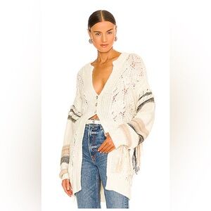JONATHAN SIMKHAI
Junia Patchwork Fringe Cardigan